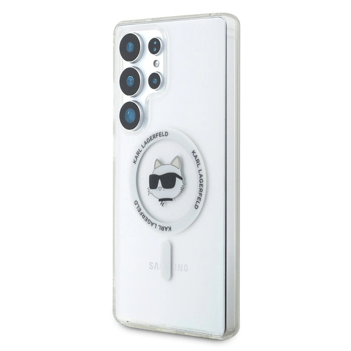 Калъф Karl Lagerfeld Button Choupette Head Printed Logo MagSafe Samsung Galaxy S25 Ultra бял