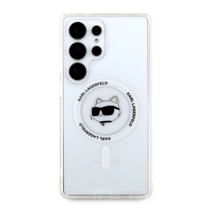 Калъф Karl Lagerfeld Button Choupette Head Printed Logo MagSafe Samsung Galaxy S25 Ultra бял
