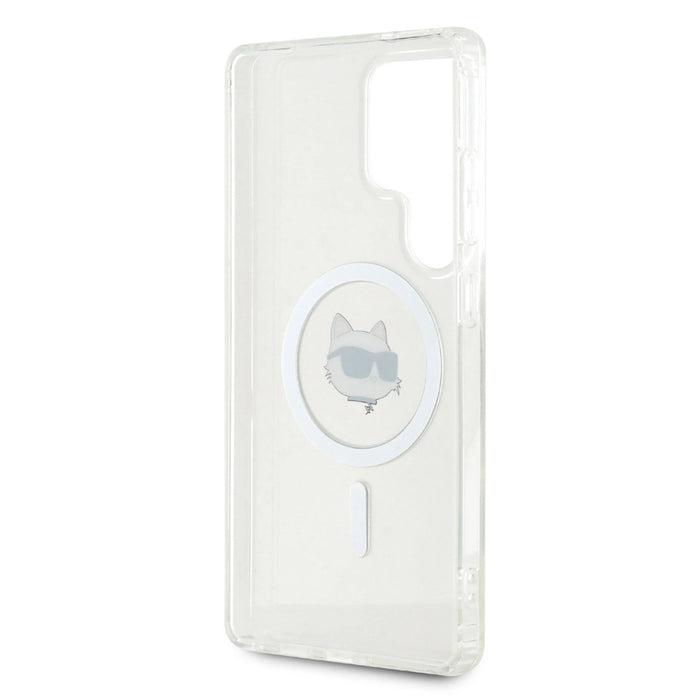 Калъф Karl Lagerfeld Button Choupette Head Printed Logo MagSafe Samsung Galaxy S25 Ultra бял