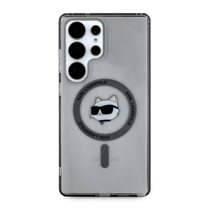 Karl Lagerfeld Button Choupette Head Printed Logo MagSafe Калъф за Samsung Galaxy S25 Ultra черен