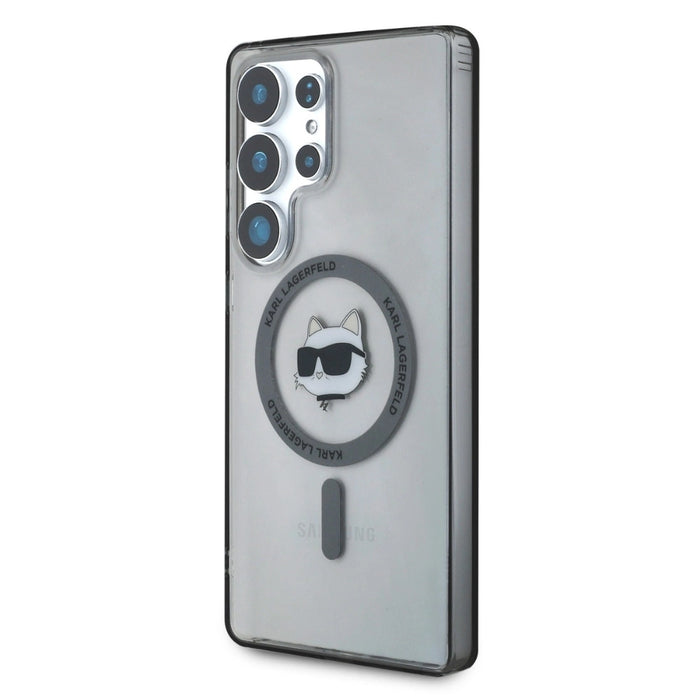 Karl Lagerfeld Button Choupette Head Printed Logo MagSafe Калъф за Samsung Galaxy S25 Ultra черен
