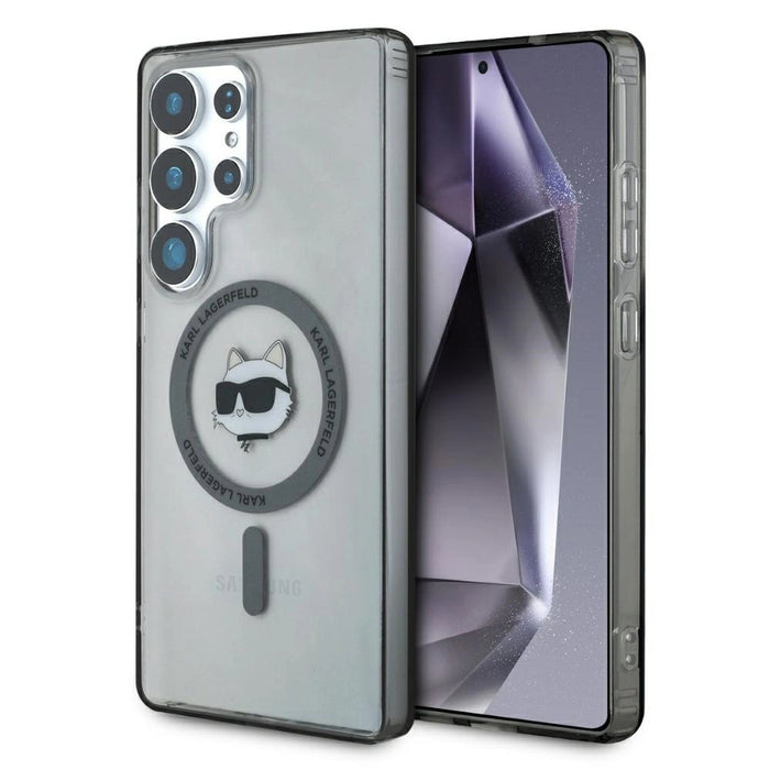 Karl Lagerfeld Button Choupette Head Printed Logo MagSafe Калъф за Samsung Galaxy S25 Ultra черен