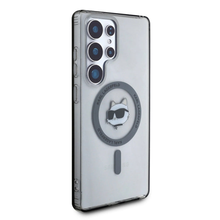 Karl Lagerfeld Button Choupette Head Printed Logo MagSafe Калъф за Samsung Galaxy S25 Ultra черен