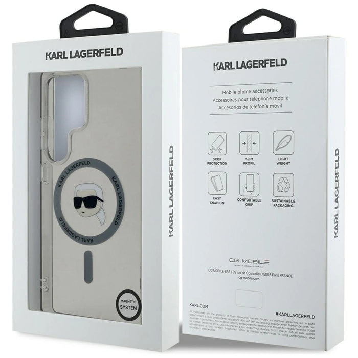 Калъф Karl Lagerfeld Button Karl Head Printed Logo MagSafe Samsung Galaxy S25 Ultra черен