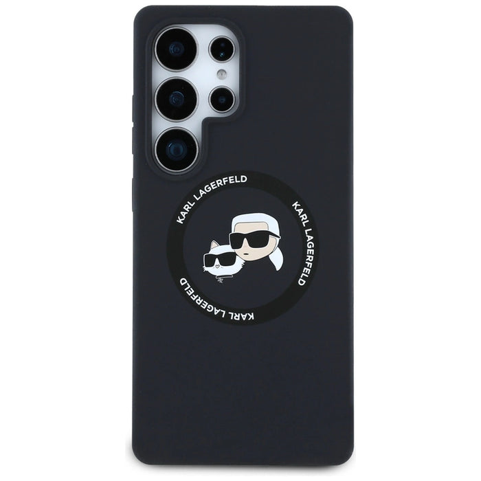 Karl Lagerfeld Силиконов калъф Double Heads And Circle MagSafe Samsung Galaxy S25 Ultra черен