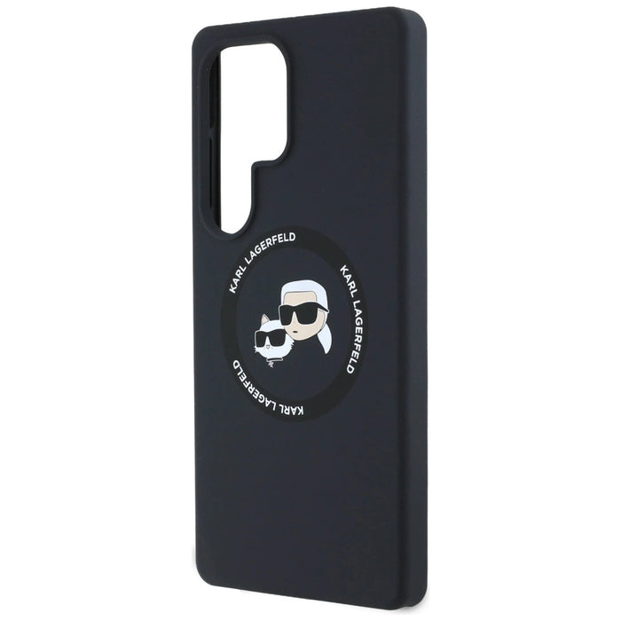 Karl Lagerfeld Силиконов калъф Double Heads And Circle MagSafe Samsung Galaxy S25 Ultra черен