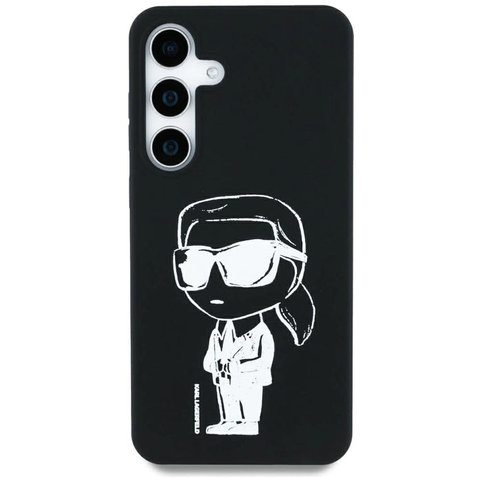Калъф Karl Lagerfeld Silicone Graffiti Ikonik Printed Logo MagSafe Samsung Galaxy S25 черен