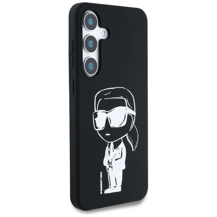Калъф Karl Lagerfeld Silicone Graffiti Ikonik Printed Logo MagSafe Samsung Galaxy S25 черен