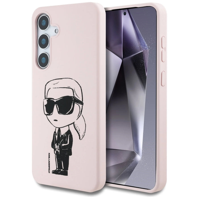 Калъф Karl Lagerfeld Silicone Graffiti Ikonik Printed Logo MagSafe Samsung Galaxy S25 розов