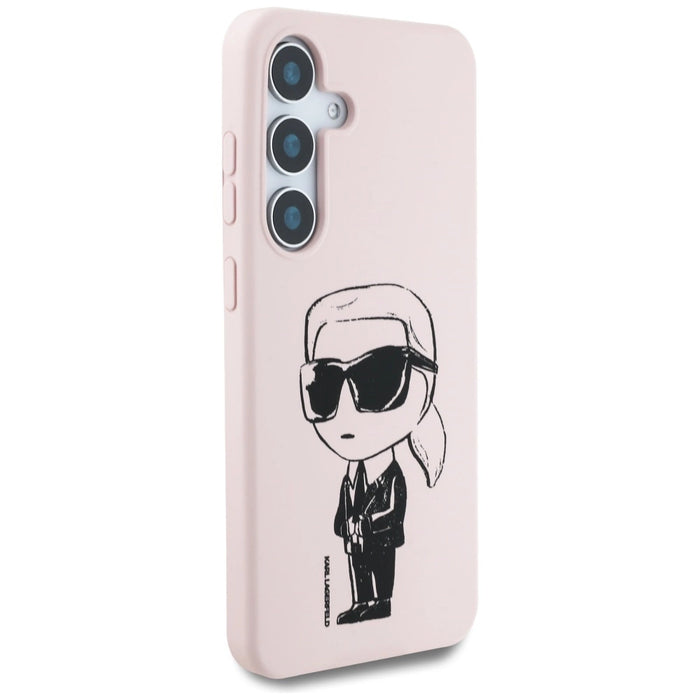 Калъф Karl Lagerfeld Silicone Graffiti Ikonik Printed Logo MagSafe Samsung Galaxy S25 розов
