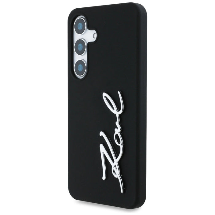 Калъф Karl Lagerfeld Silicone Metal Signature Logo Samsung Galaxy S25 черен