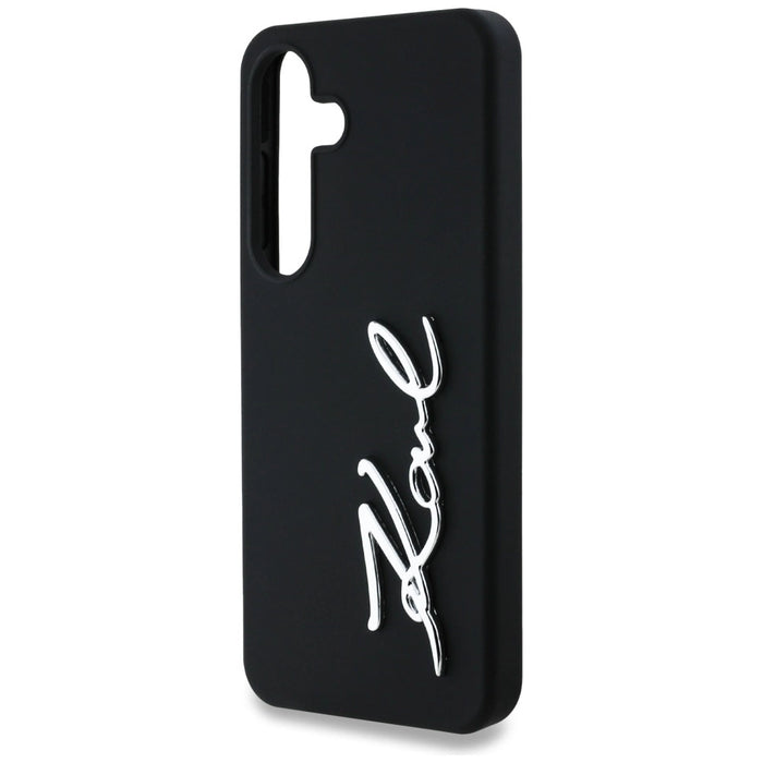 Калъф Karl Lagerfeld Silicone Metal Signature Logo Samsung Galaxy S25 черен