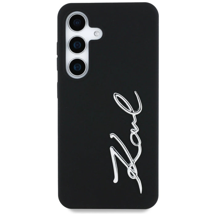 Калъф Karl Lagerfeld Silicone Metal Signature Logo Samsung Galaxy S25 черен