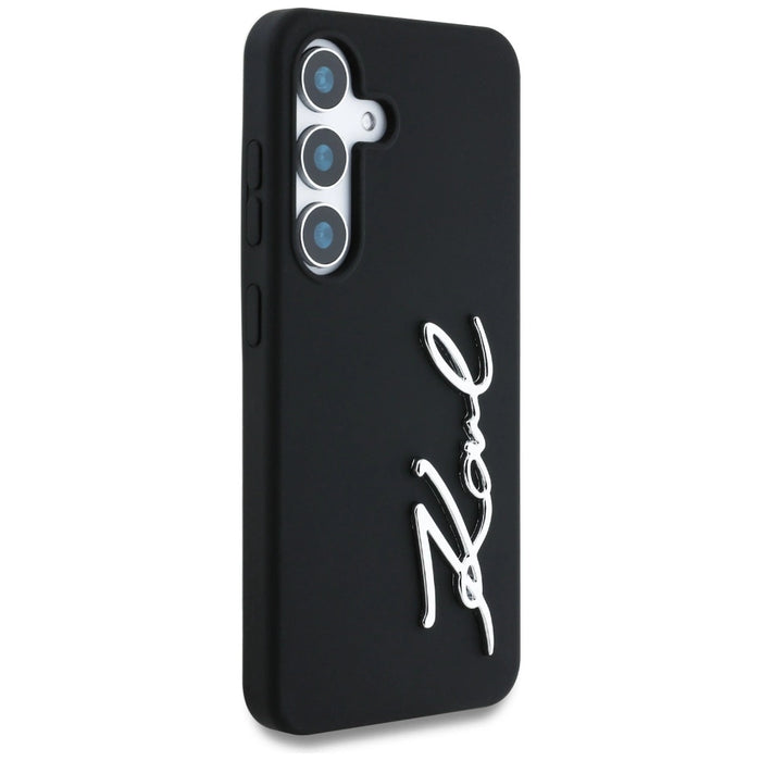 Калъф Karl Lagerfeld Silicone Metal Signature Logo Samsung Galaxy S25 черен