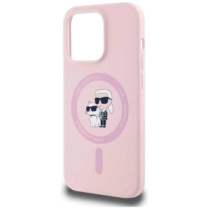 Силиконов калъф Karl Lagerfeld Karl&Choupette MagSafe за iPhone 14 Pro Max - розов
