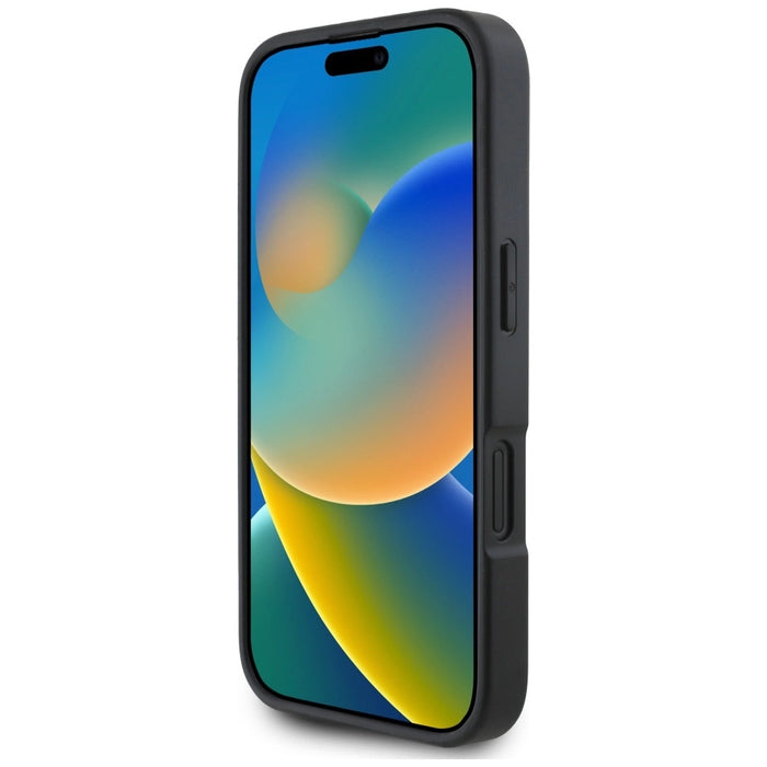 Karl Lagerfeld HC Grained PU Cardslot Metal Elong iPhone 16 Case - черен