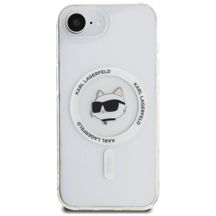 Karl Lagerfeld IML Metal Choupette Head MagSafe Калъф за iPhone 16e - бял