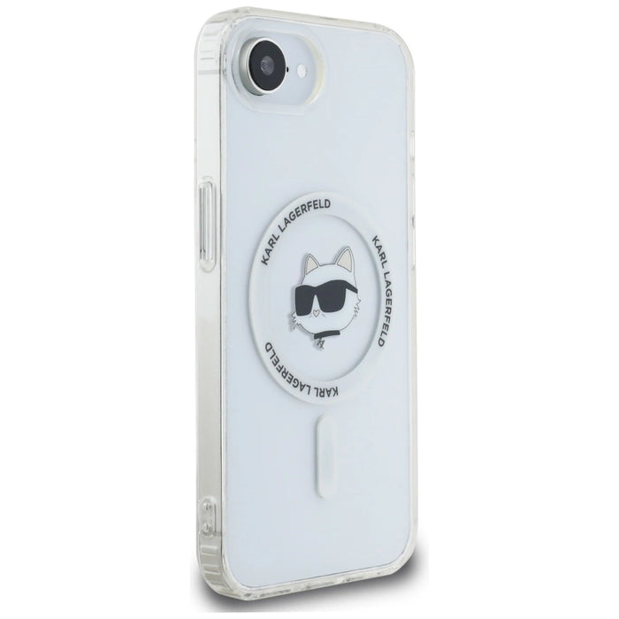Karl Lagerfeld IML Metal Choupette Head MagSafe Калъф за iPhone 16e - бял