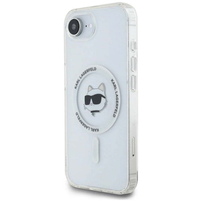 Karl Lagerfeld IML Metal Choupette Head MagSafe Калъф за iPhone 16e - бял