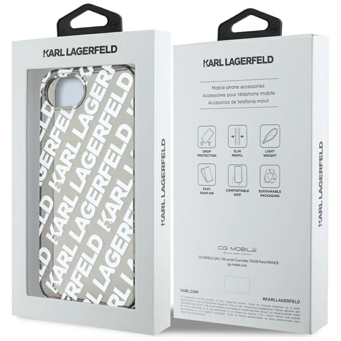 Калъф Karl Lagerfeld IML Repeat Logo за iPhone 16e - сребрист