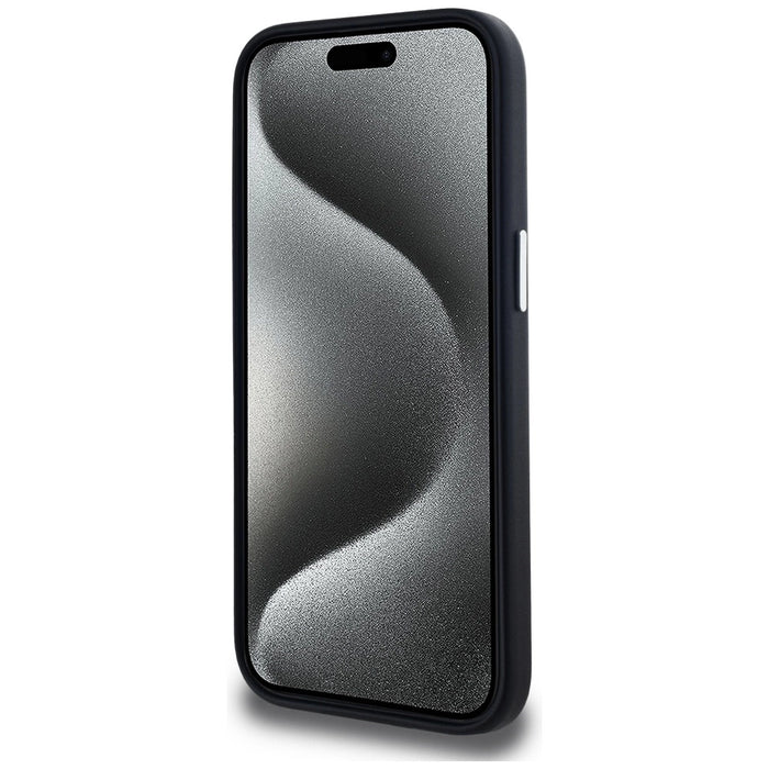 Калъф Karl Lagerfeld FW Metal Plate MagSafe iPhone 15 - черен