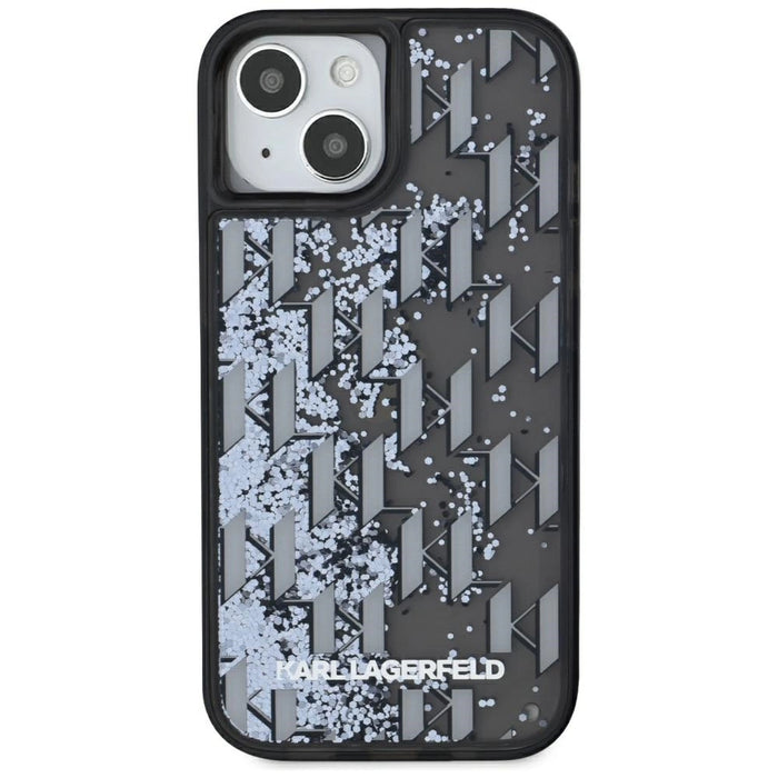 Karl Lagerfeld Liquide Glitter Monogram Gradient Case iPhone 15 - черен