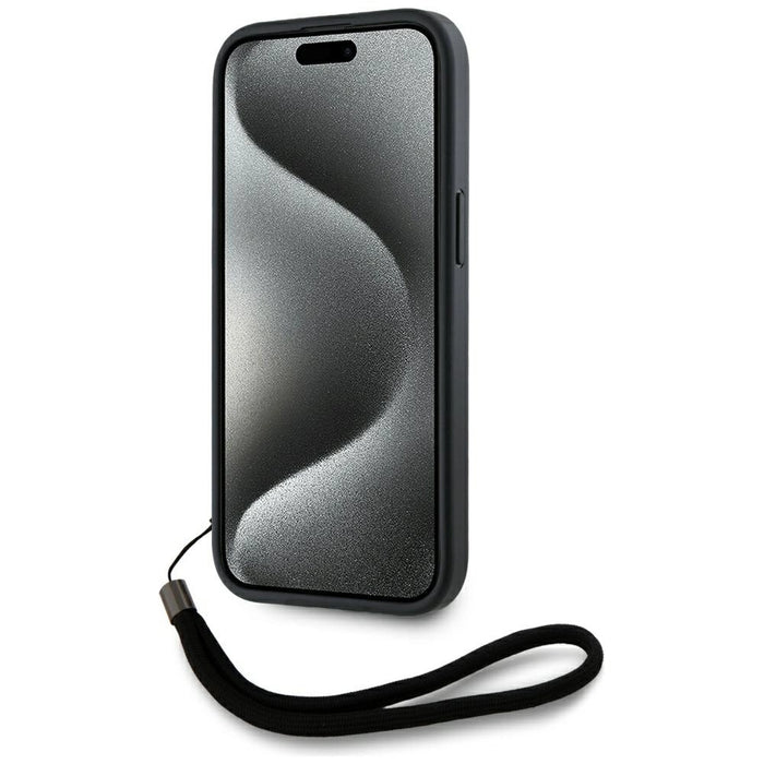 Калъф Karl Lagerfeld Saffiano Athleisure Stripes Cord iPhone 15 - червен