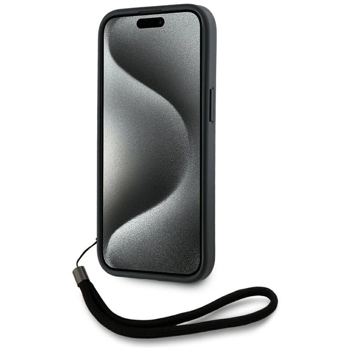 Калъф Karl Lagerfeld Saffiano Athleisure Stripes Cord iPhone 15 - розов