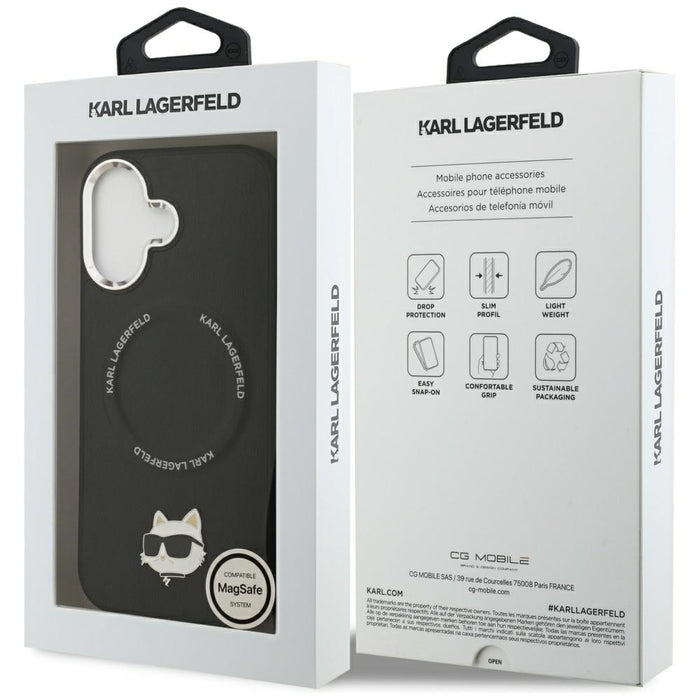 Karl Lagerfeld Choupette Pin MagSafe Case за iPhone 17 - черен