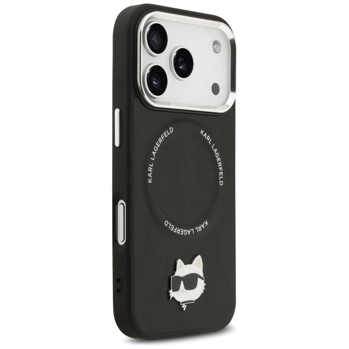 Karl Lagerfeld Choupette Pin MagSafe Case за iPhone 17 Pro - черен