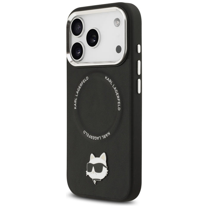 Karl Lagerfeld Choupette Pin MagSafe Case за iPhone 17 Pro Max - черен