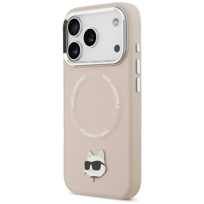 Karl Lagerfeld Choupette Pin MagSafe Case за iPhone 17 Pro Max - розов