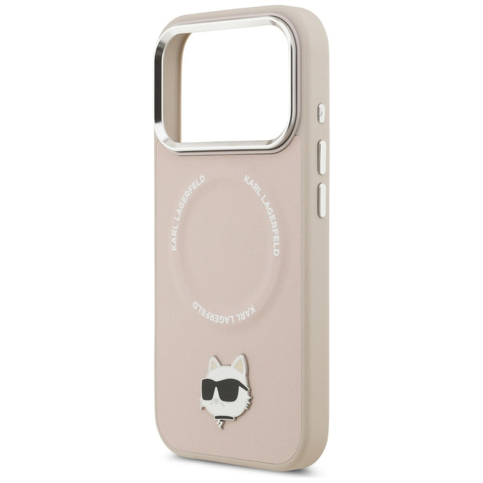 Karl Lagerfeld Choupette Pin MagSafe Case за iPhone 17 Pro Max - розов