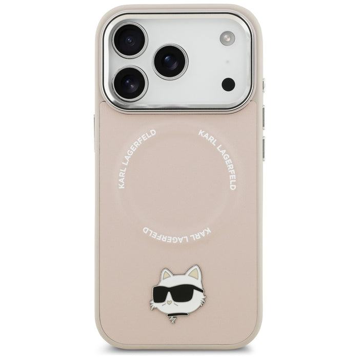 Karl Lagerfeld Choupette Pin MagSafe Case за iPhone 17 Pro Max - розов