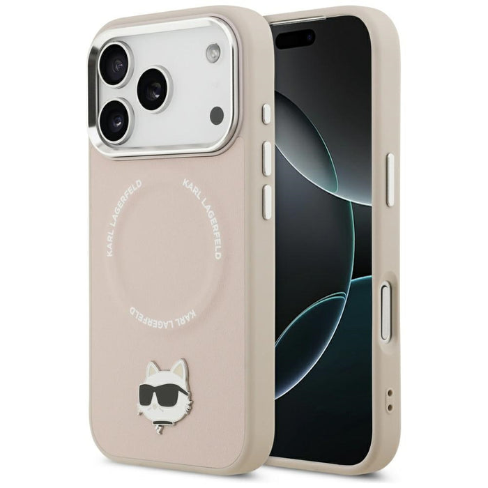 Karl Lagerfeld Choupette Pin MagSafe Case за iPhone 17 Pro Max - розов