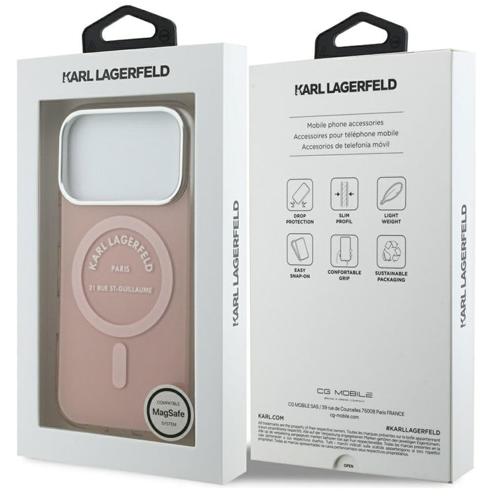 Karl Lagerfeld IML Karl RSG Logo MagSafe Case за iPhone 17 Pro - розов