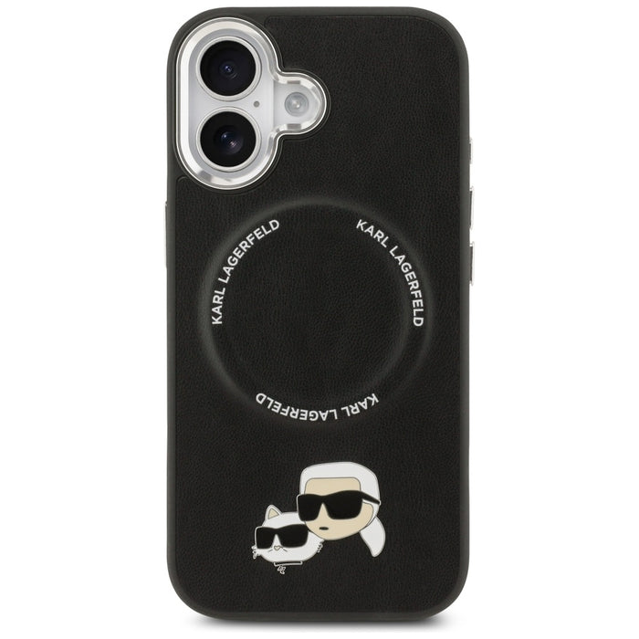 Калъф Karl Lagerfeld Karl & Choupette Pins MagSafe за iPhone 17 - черен