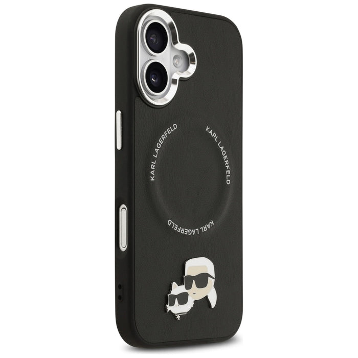 Калъф Karl Lagerfeld Karl & Choupette Pins MagSafe за iPhone 17 - черен