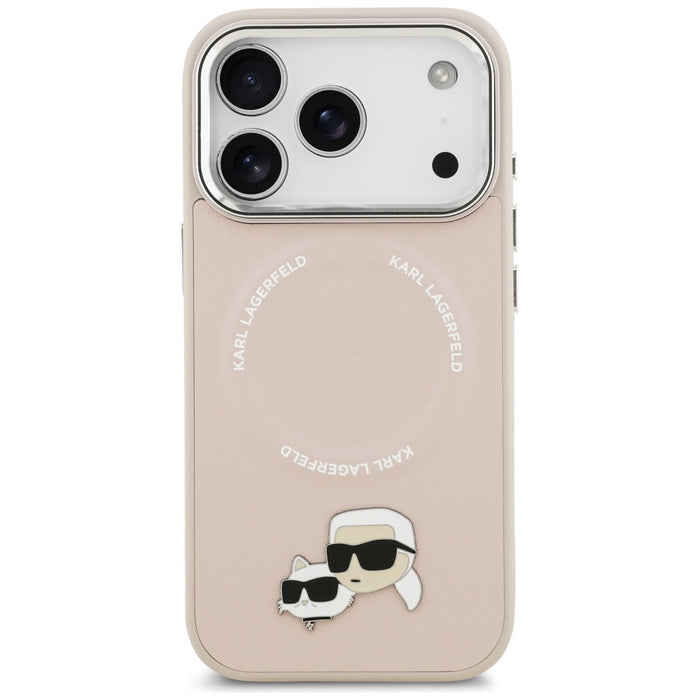 Калъф Karl Lagerfeld Karl & Choupette Pins MagSafe за iPhone 17 Pro - розов