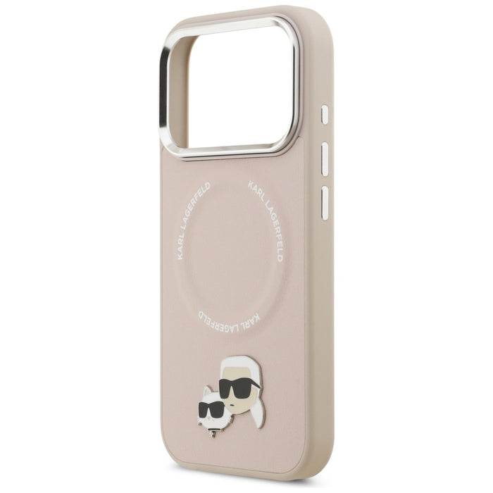 Калъф Karl Lagerfeld Karl & Choupette Pins MagSafe за iPhone 17 Pro - розов