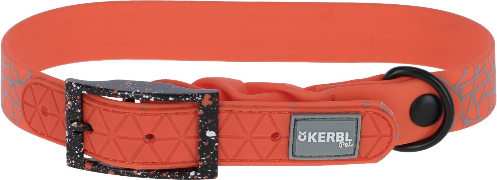 Светлоотразителен нашийник за кучета KERBL Puno - оранжев - 36-45см