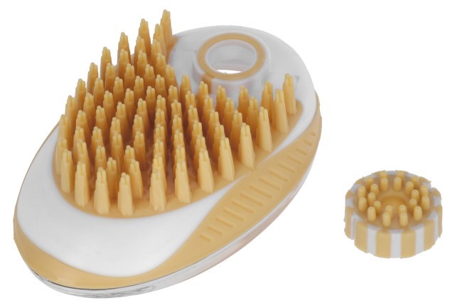 Четка за баня KERBL MagicBrush за кучета и котки с контейнер 100 ml - 11,5x7,5 cm