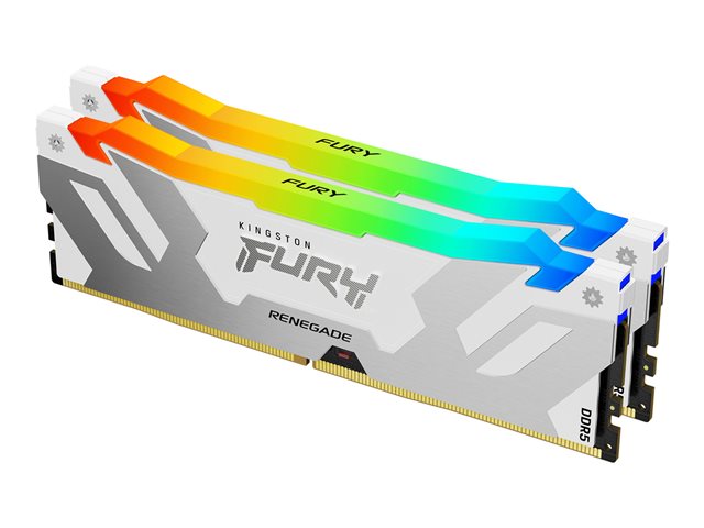KINGSTON 64GB 6400MT/s DDR5 CL32 DIMM комплект от 2 FURY Renegade RGB Бял XMP