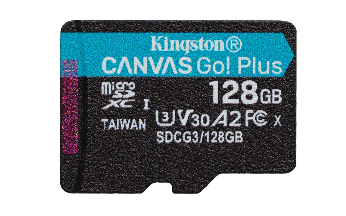 KINGSTON 128GB microSDXC Canvas Go Plus 170R A2 U3 V30 единичен пакет без ADP
