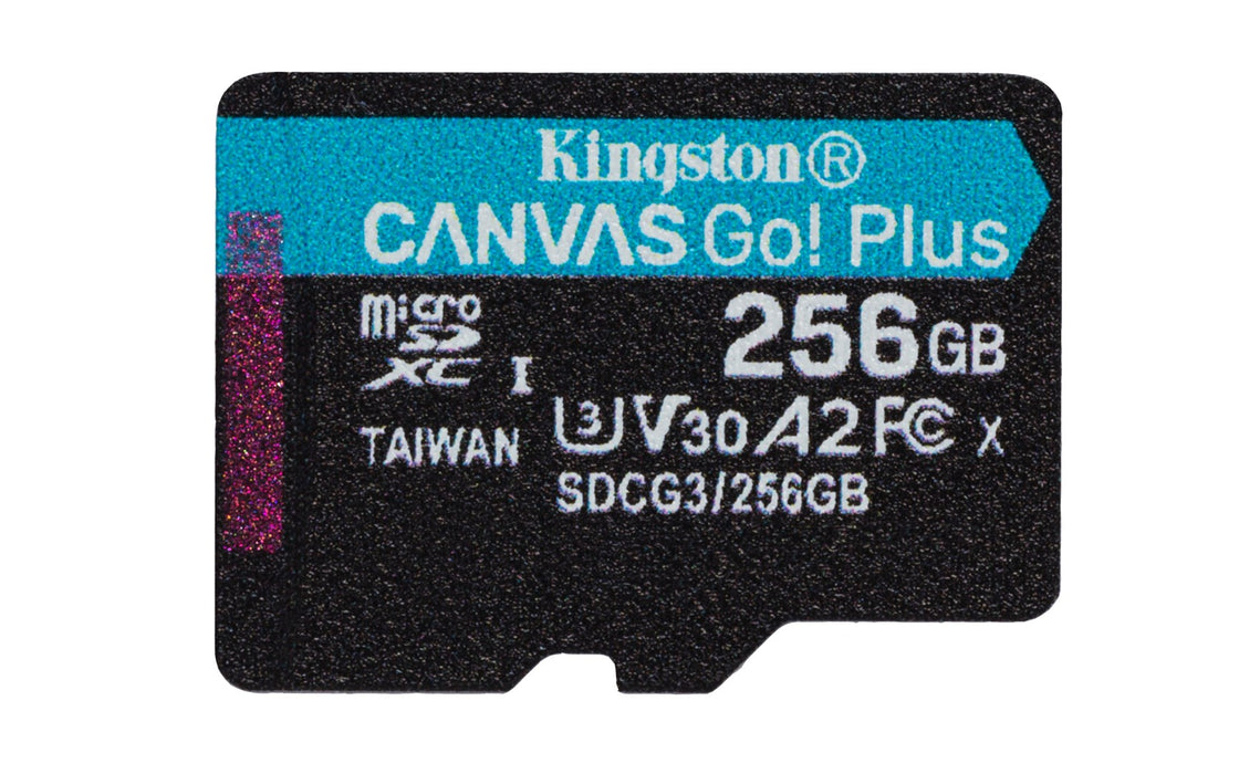 KINGSTON 256GB microSDXC Canvas Go Plus 170R A2 U3 V30 единичен пакет без ADP