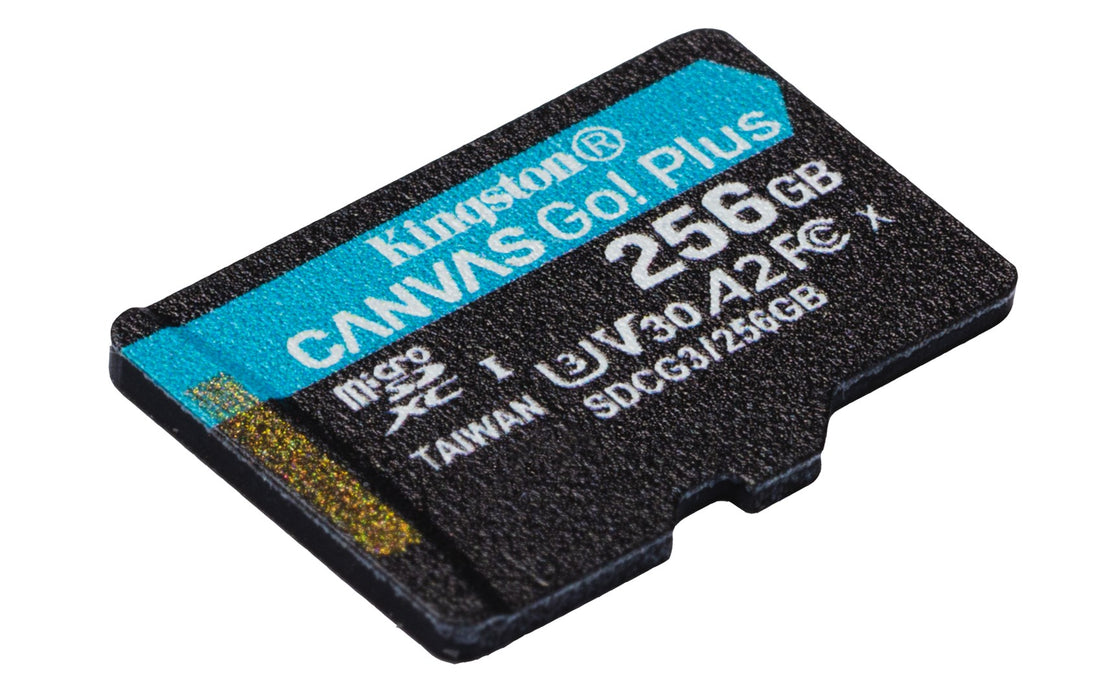 KINGSTON 256GB microSDXC Canvas Go Plus 170R A2 U3 V30 единичен пакет без ADP