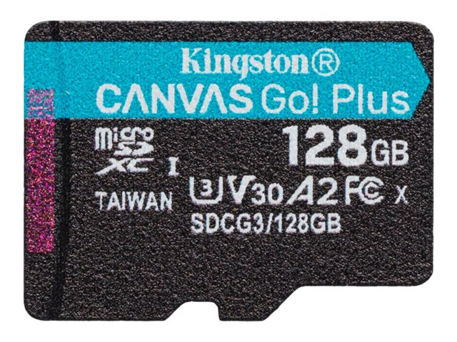 KINGSTON 128GB microSDXC Canvas Go Plus 170R A2 U3 V30 единичен пакет без ADP