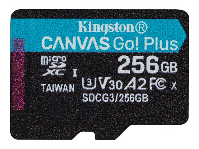 KINGSTON 256GB microSDXC Canvas Go Plus 170R A2 U3 V30 единичен пакет без ADP