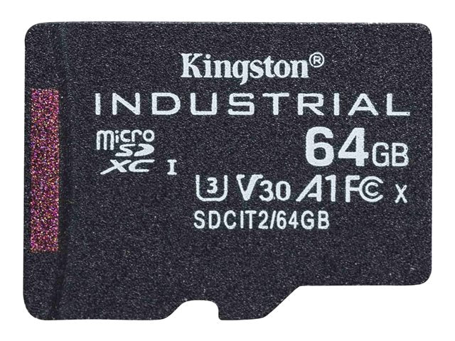 KINGSTON 64GB microSDXC Industrial C10 A1 pSLC Card Single Pack без адаптер