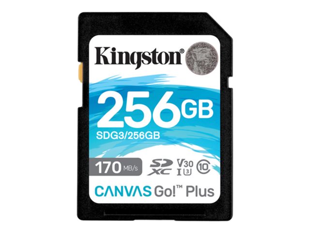 KINGSTON 256GB SDXC Canvas Go Plus 170R C10 UHS-I U3 V30